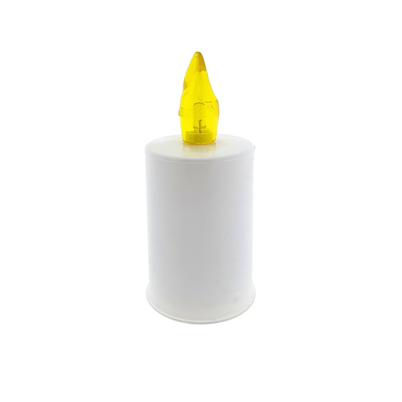 Sviečka LED biela - žltý plameň BC173