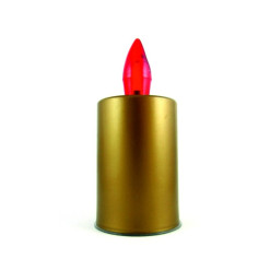 Sviečka LED zlatá - červený plameň BC174