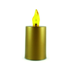 Sviečka LED zlatá - žltý plameň BC177