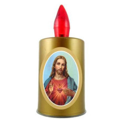 Sviečka LED zlatá-červený plameň BC181 Ježíš