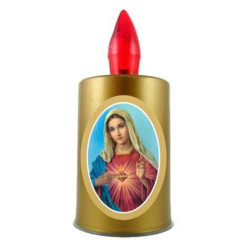 Sviečka LED zlatá-červený plameň BC181 Panna Mária