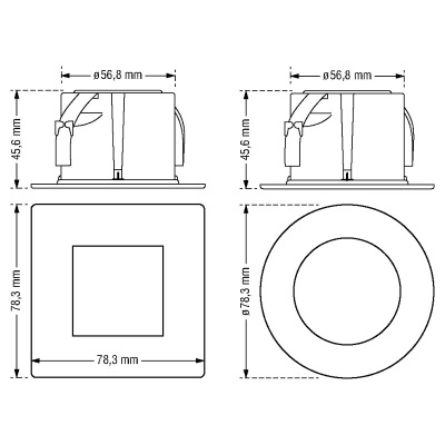 Svietidlo pozičné LED DPM YCB178S-PIR 1,2W/4000K strieborné 230V