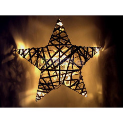 Vianočná dekorácia ratanová hviezda 10LED 1V41