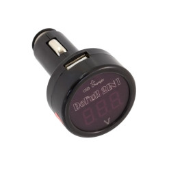 Voltmeter do auta 12V/24V +USB 12V/5V 1A SA019