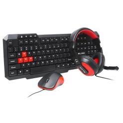 Klávesnice k PC+myš+sluchátka BLOW V3 černo-červená