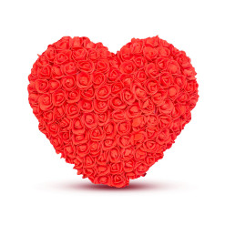 Darček Srdce z ruží červené 40cm DSR-40