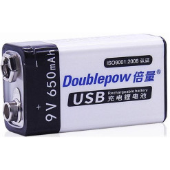 Batéria DOUBLEPOW RC9V 650mAh Li-ion s USBB micro