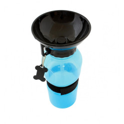 Fľaša na vodu pre psa a mačku 0,5L modrá FL05M