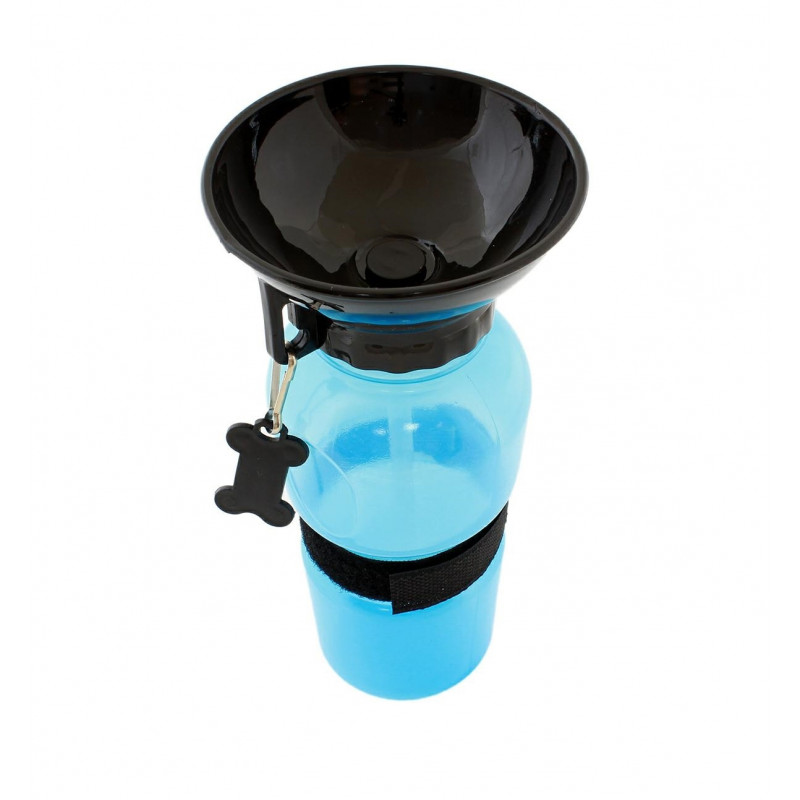 Fľaša na vodu pre psa a mačku 0,5L modrá FL05M