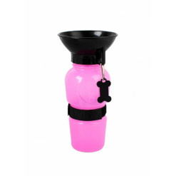 Fľaša na vodu pre psa a mačku 0,5L ružová FL05R