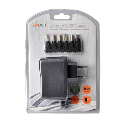 Adaptér sieťový univerzálny s hrebienkom SOLIGHT DA26 1500mAh