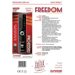 Ovládač diaľkový univerzálny SUPERIOR FREEDOM 2v1 Black progr. cez USB