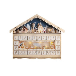 Dekorácia vianočná adventný kalendár horská chata SOLIGHT 1V258 (50x40x6cm; 2xAA)