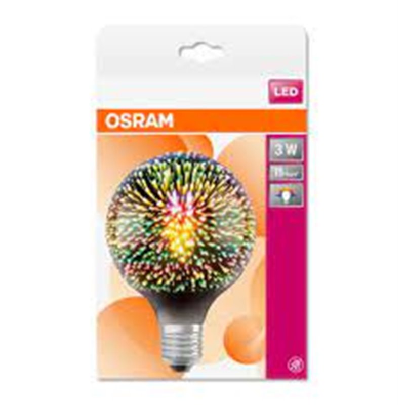 Žiarovka OSRAM LED E27 3W/827 GLOBE G120 vzor ohňostroj