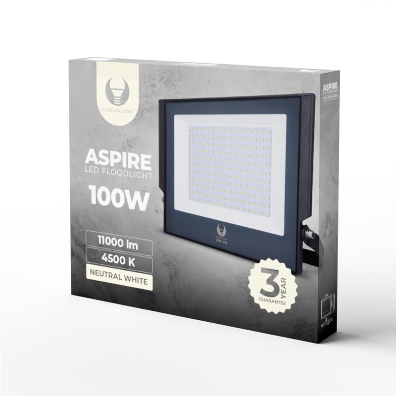 Reflektor LED 100W 4500K sivý FOREVER IP66 ASPIRE PROFI 11000lm