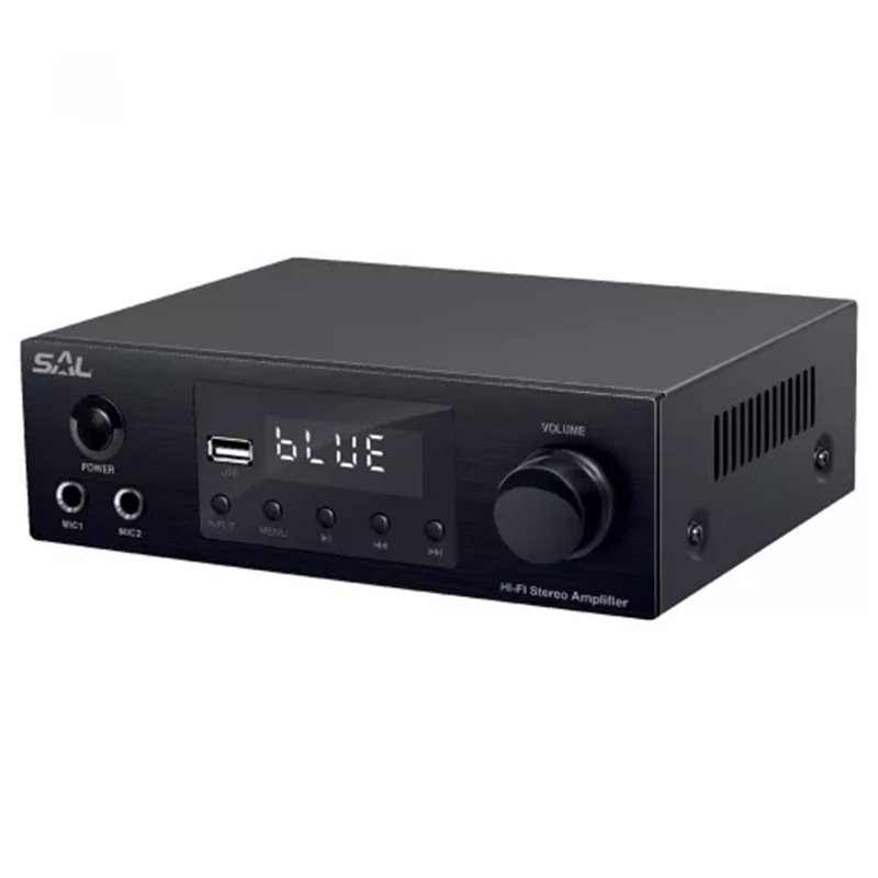 Zosilňovač audio SAL BTA250 2x50W FM,USB,BT,AUX