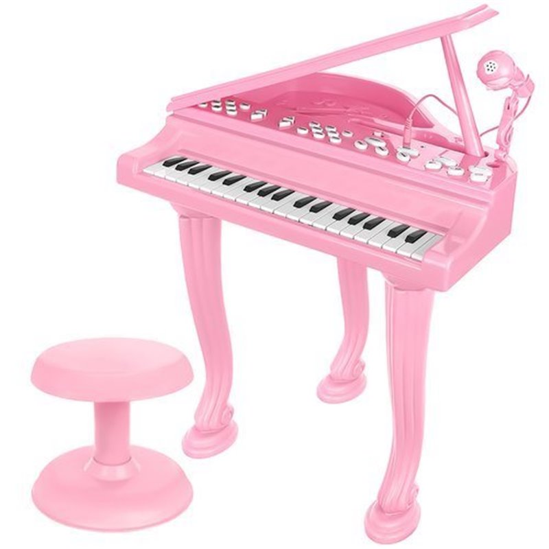 Hračka elektornické piáno ružové s mikrofónom