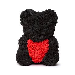 Darček Medvedík z ruží čierno-červený 40cm DMCC-40