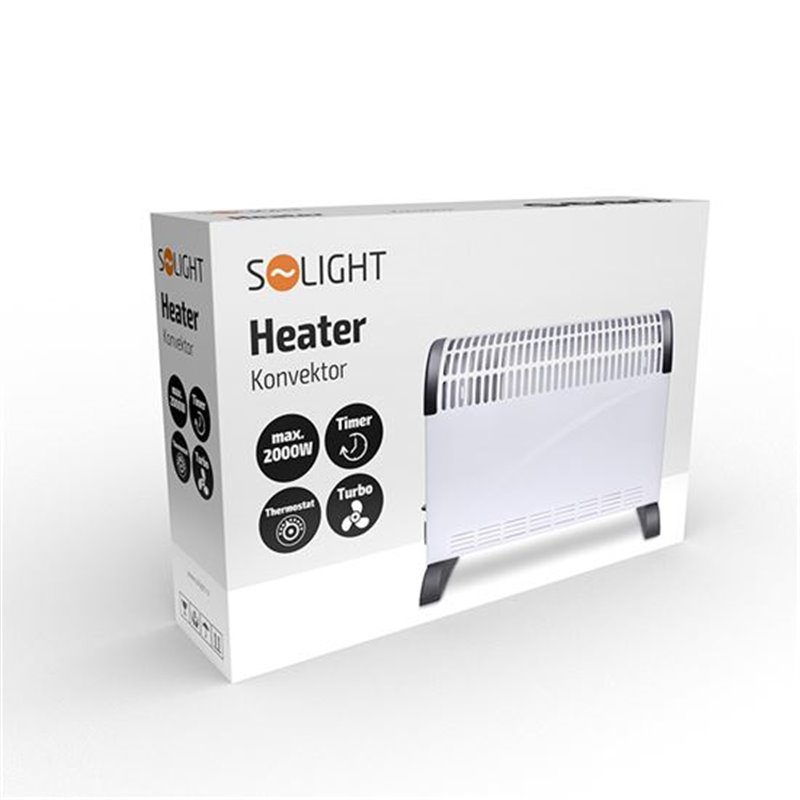 Ohrievač konvektor s ventilát+časovač SOLIGHT KP04