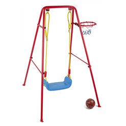 Hojdačka detská kovová + basketbalový kôš SWING & BASKETBALL 777-790