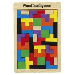 Pomôcka edukačná Puzzle drevené TETRIS 40ks WOOD INTELLIGENCE