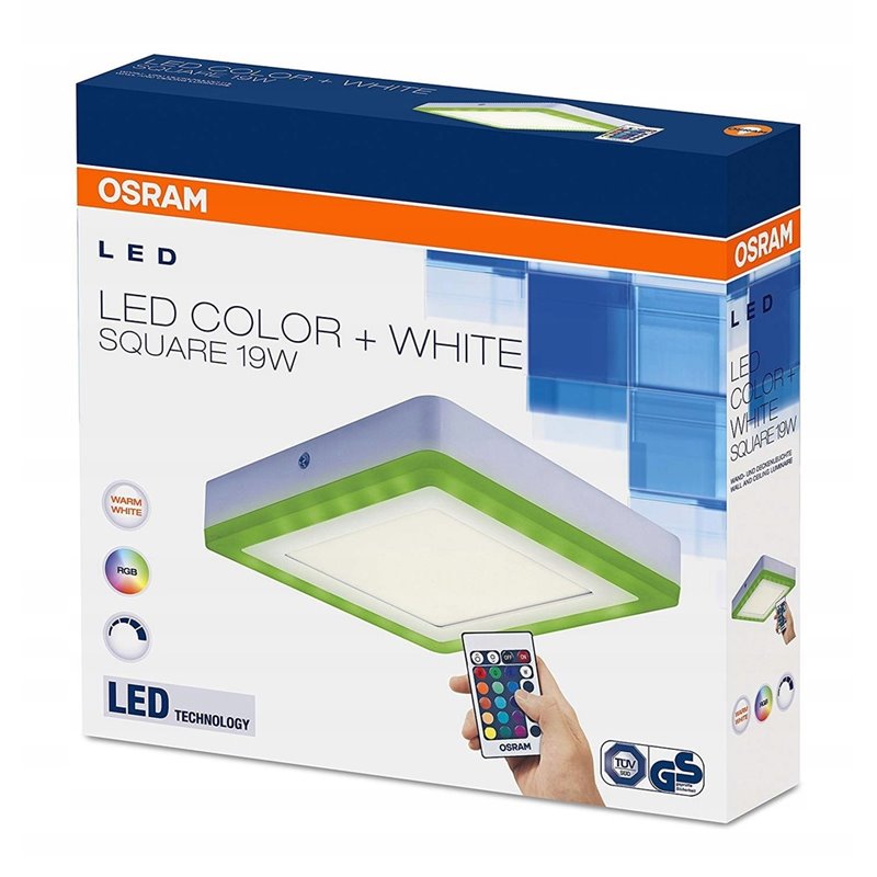 Stropnica OSRAM LEDCOLOR+WHITE SQ 19W 3000K+RGB štvorec