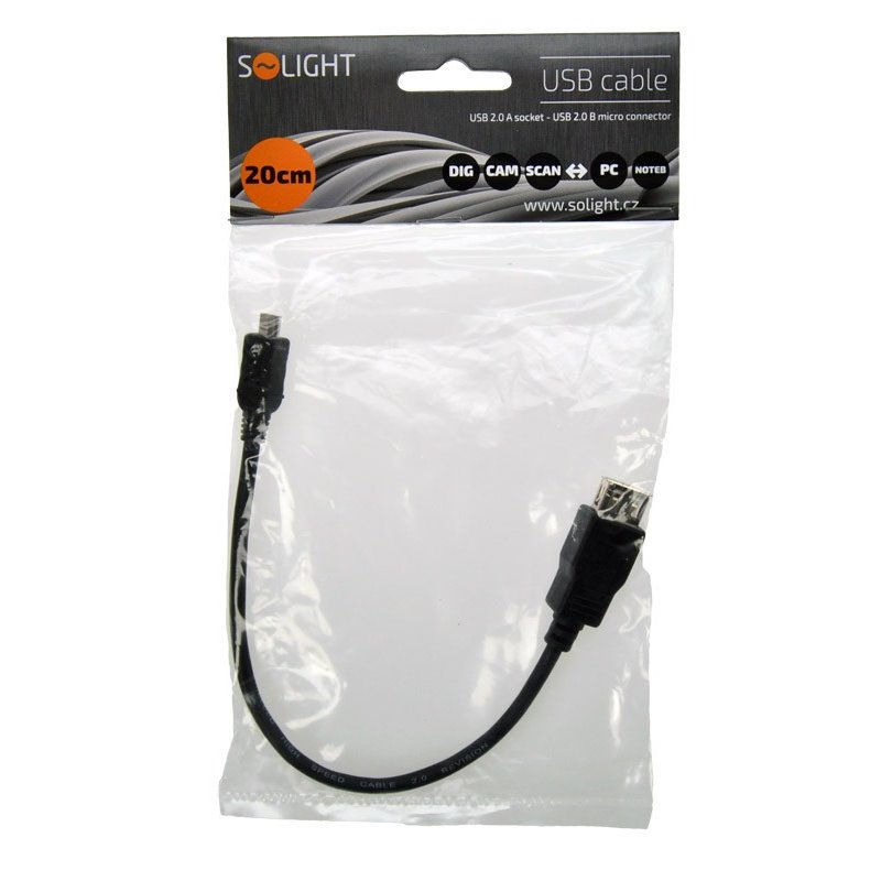 Kábel OTG zásuvka USBA-USBB micro 10cm SSC5320E