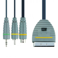 Kábel SCART-1RCA+SVHS+JACK s prepínačom 2m BVL6802