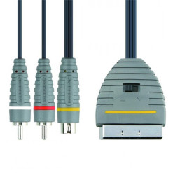 Kábel SCART-2RCA+SVHS s prepínačom 5m BVL6305