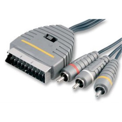 Kábel SCART-3RCA s prepínačom 5m BVL5605 (EN14)
