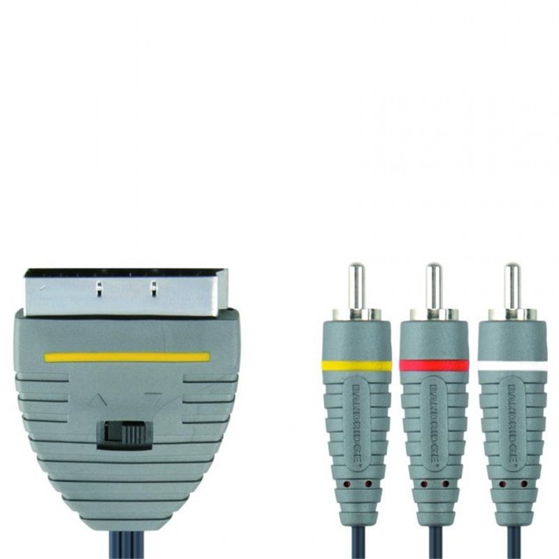 Kábel SCART-3RCA s prepínačom 5m BVL5605 (EN14)