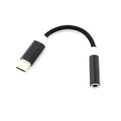 Kábel USBC-JACK3,5st čierny 10cm