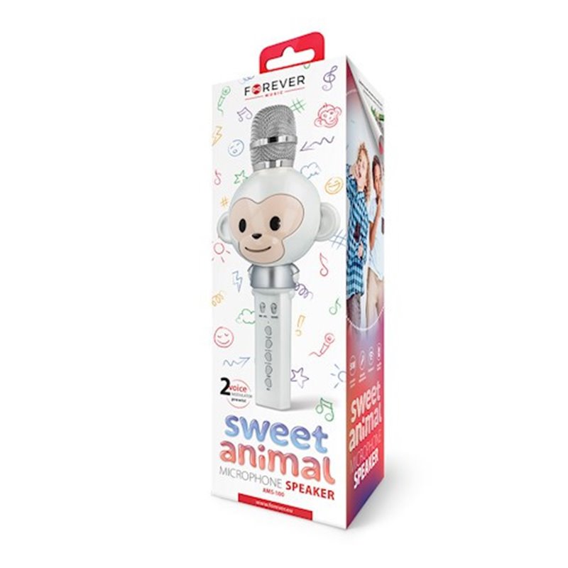 Mikrofón ručný Animal AMS-100 biely Karaoke