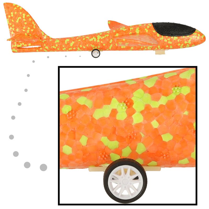 Lietadlo hádzacie polystyrénové 37,5x36cm oranžové s vystrelovacou pištoľou AIRZOER