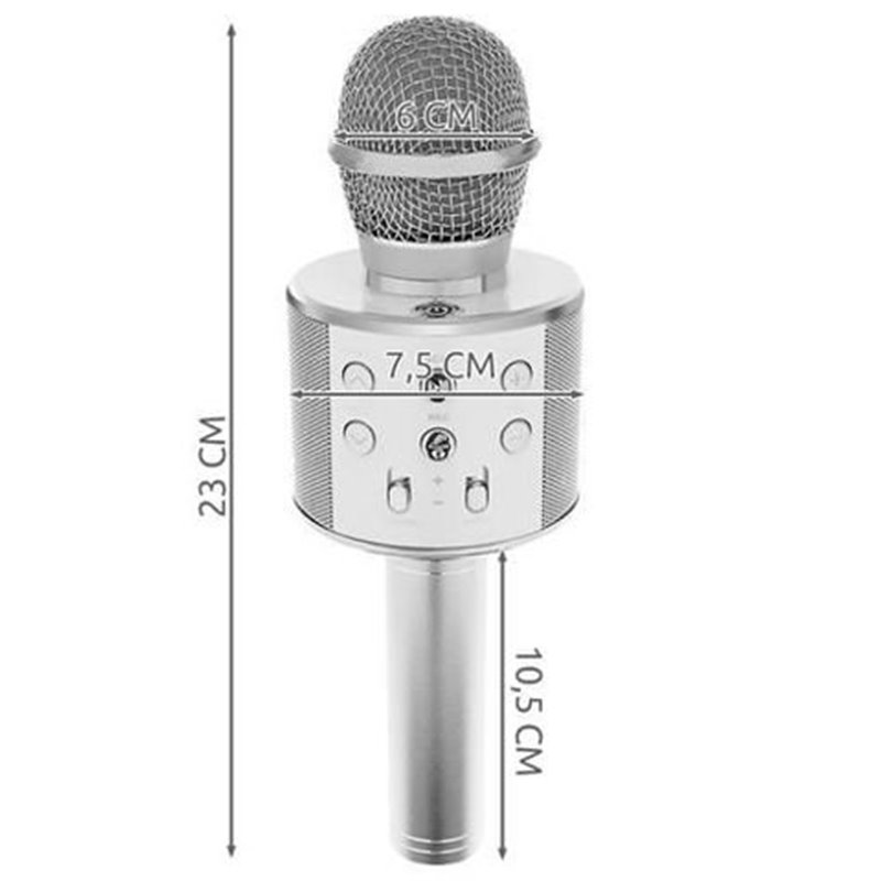 Mikrofón ručný WS-858 SILVER Karaoke