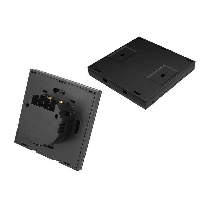 Vypínač dotykový č.6 čierny lesklý bezdrôtový RF (vysielač + prijímač)