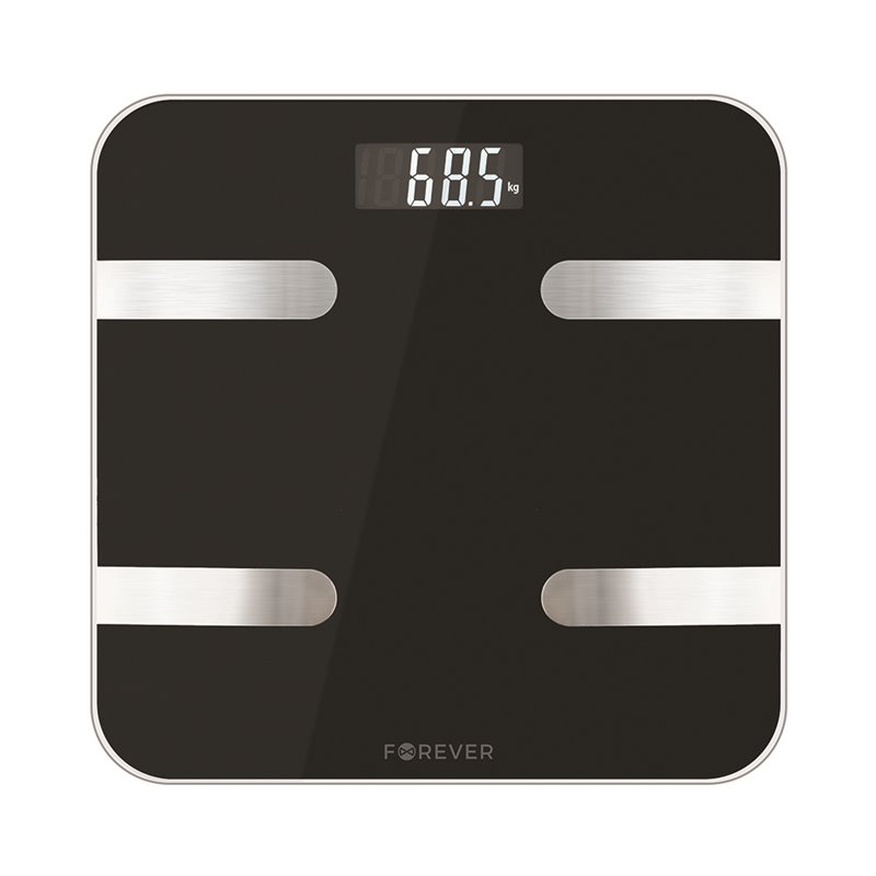 Váha osobní digitální FOREVER AS-100 Black BLUETOOTH (měří tuk,vodu,svaly)