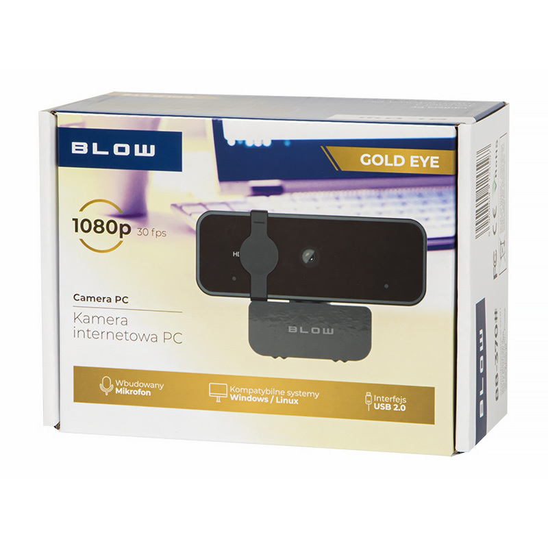 Webkamera k PC s mikrofónom čierna  BLOW CAM08 GOLD EYE