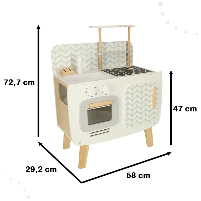 Hračka dětská kuchyňka dřevěná MDF LULILO RETRO 72,7x58x29,2cm
