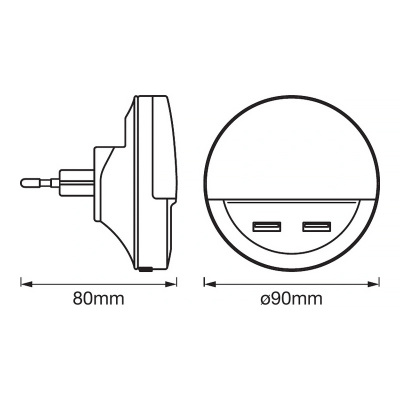 Svietidlo nočné LED LUNETTA USB s vypínačom