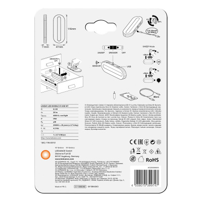 Svietidlo nočné LED OSRAM LINEARLEDMOBILE IR USB WT 160MM