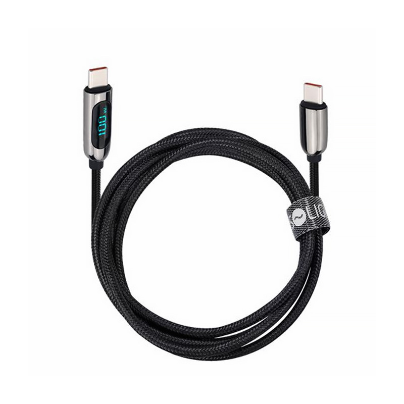 Kábel USBC-USBC 2m 100W 5A SOLIGHT SSC1802 s displejom