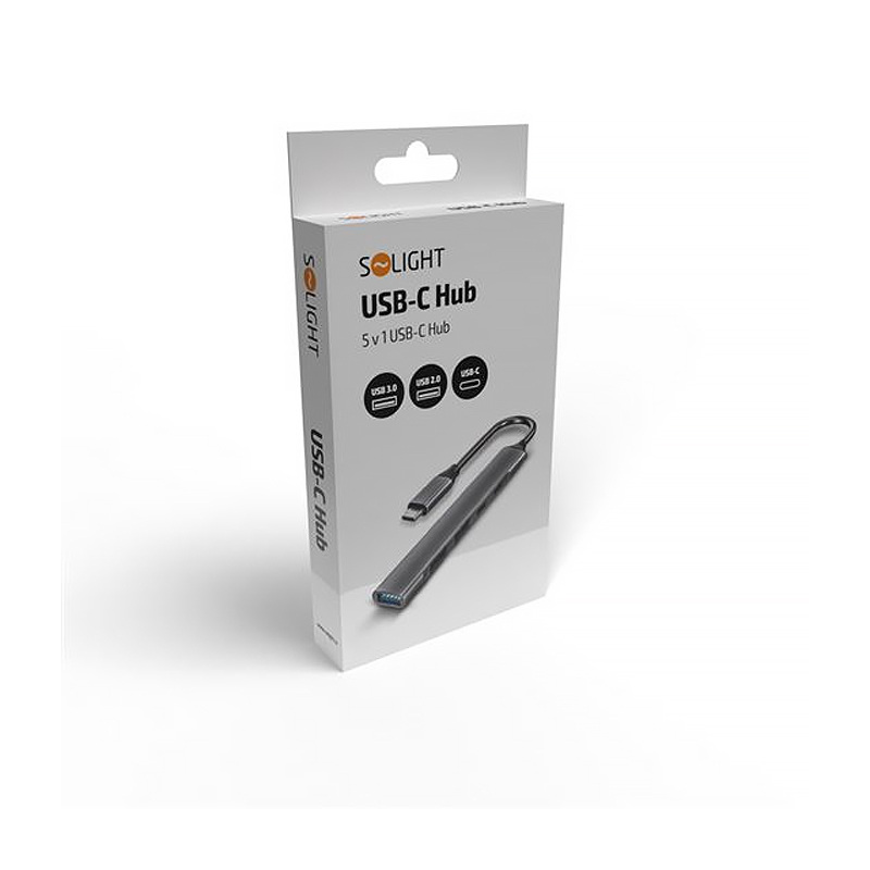 USB HUB redukcia USBC-2xUSBC+3xUSBA SOLIGHT SSH1101