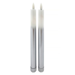 Sviečka LED dlhá HOME DECOR HD-117 bielo-strieborná (2ks)