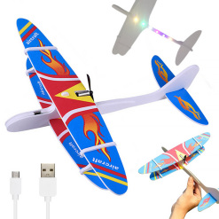 Lietadlo hádzacie polystyrénové penové USB LED nabíjateľné