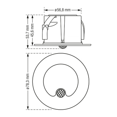 Svietidlo pozičné LED DPM YCB178B-PIR 1,2W/4000K čierne 230V okrúhle