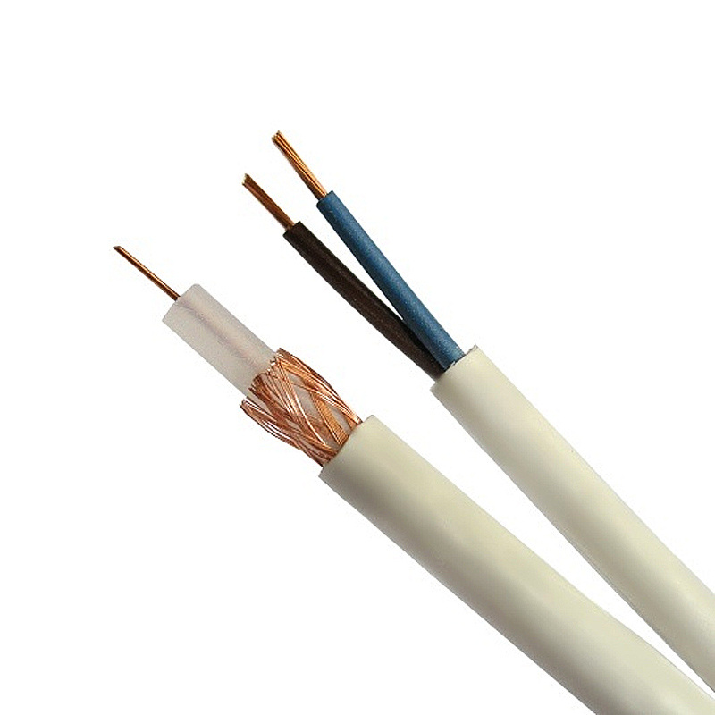 Koaxiálny kábel RG59+NAP 2x0,35mm biely s napájaním KAB0027