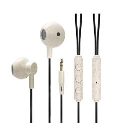 Slúchadlá do uši BIOnd BIO-35-Ear biele s mikrofónom ECO FRIENDLY