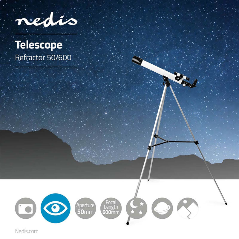 Ďalekohľad teleskop hvezdársky so statívom NEDIS SCTE5060WT 50/600