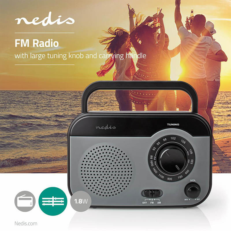 Rádio prenosné NEDIS RDFM1340GY